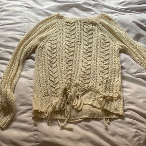 Cream, knit/crochet sweater